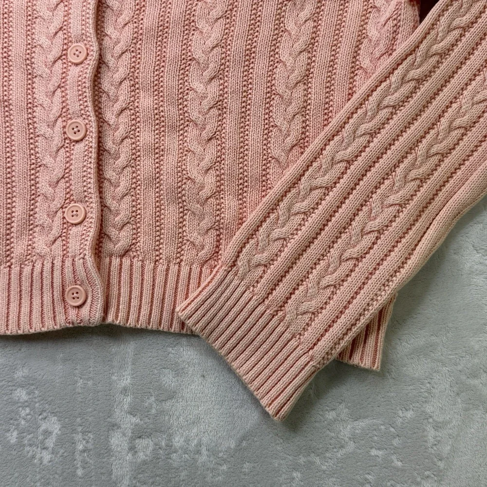 American Eagle Pink‎ Cable Knit Cardigan & Cami Set Womens XL